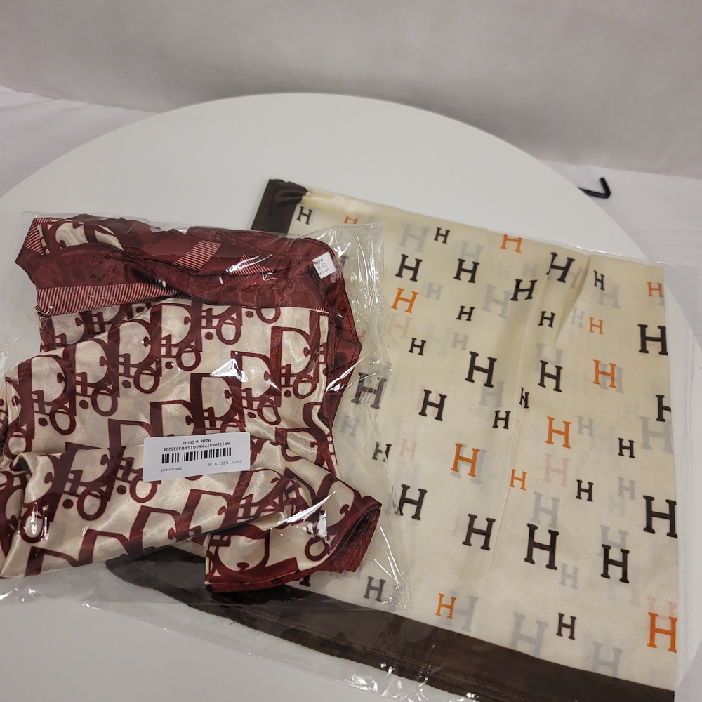 Designer H Logo Scarves Set